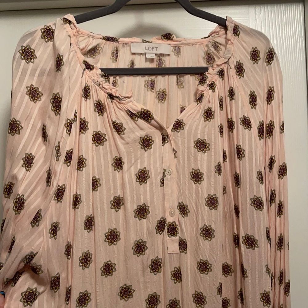 L LOFT Flowy Peasant Top